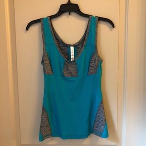 Lululemon Teal and Gray Colorblock Tank